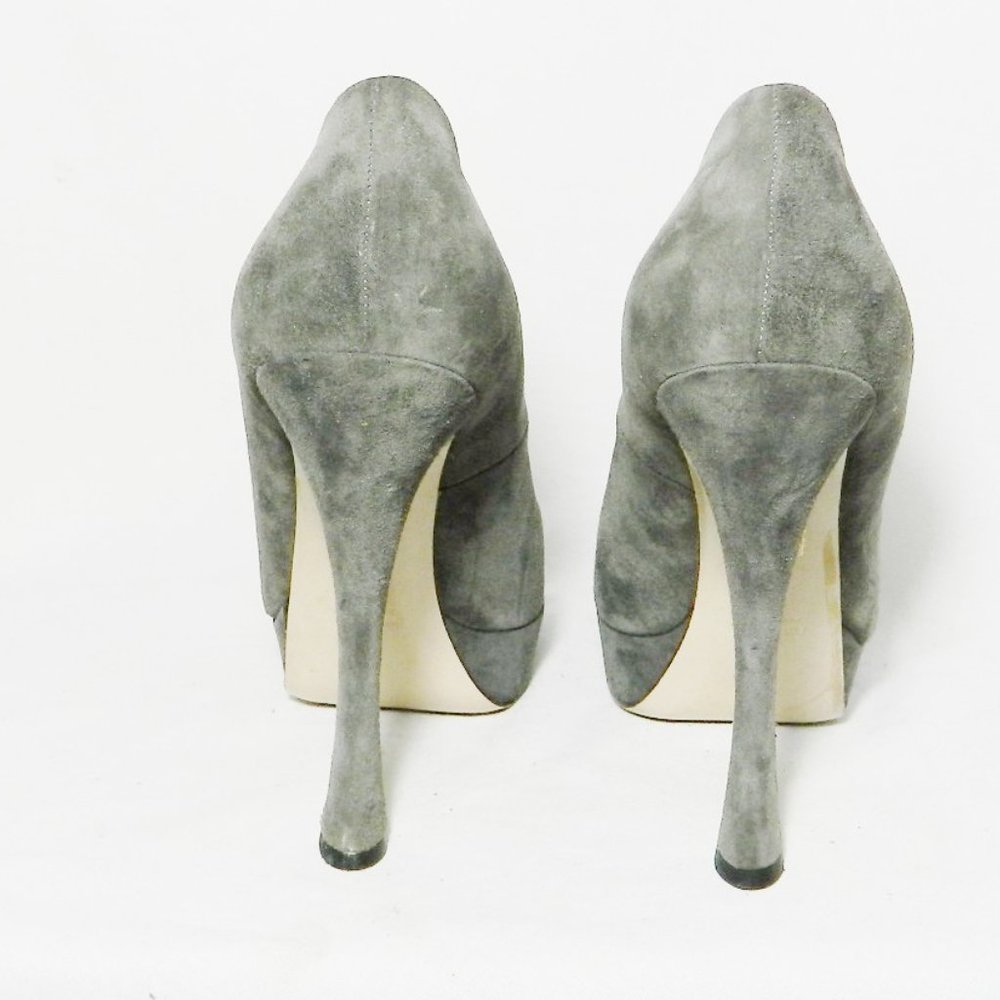 Miu Miu Gray Suede Platform Pumps Heels EU 39 EUC - Picture 3 of 7